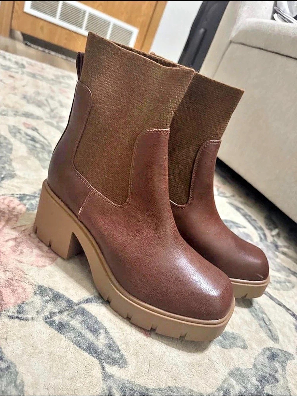 Sun + Stone Brown Chelsea Ankle Boots